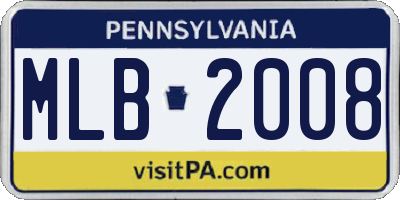 PA license plate MLB2008