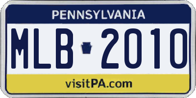 PA license plate MLB2010