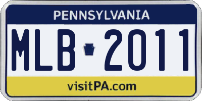 PA license plate MLB2011