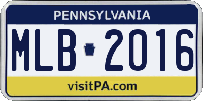 PA license plate MLB2016