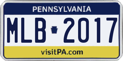 PA license plate MLB2017
