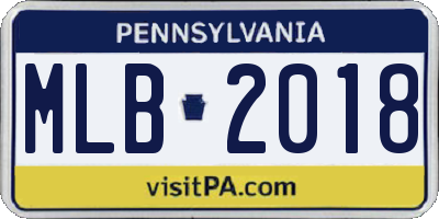 PA license plate MLB2018