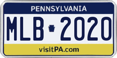 PA license plate MLB2020