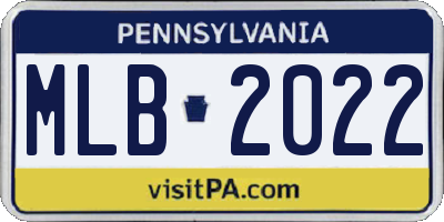 PA license plate MLB2022