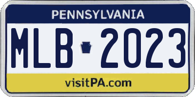 PA license plate MLB2023