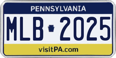 PA license plate MLB2025