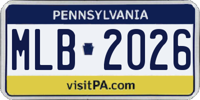 PA license plate MLB2026