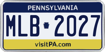 PA license plate MLB2027