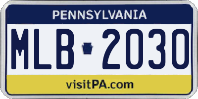 PA license plate MLB2030