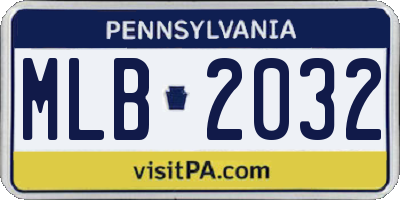 PA license plate MLB2032