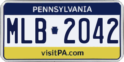 PA license plate MLB2042