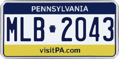 PA license plate MLB2043