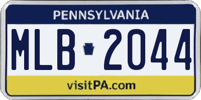 PA license plate MLB2044