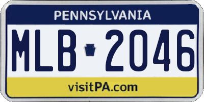 PA license plate MLB2046