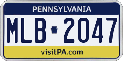 PA license plate MLB2047