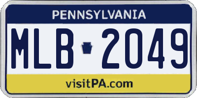 PA license plate MLB2049