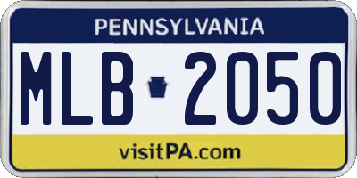 PA license plate MLB2050