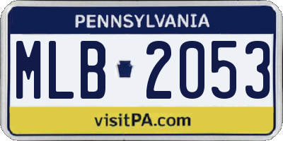PA license plate MLB2053