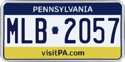 PA license plate MLB2057