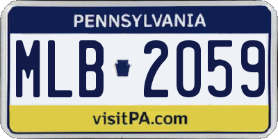 PA license plate MLB2059