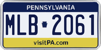 PA license plate MLB2061