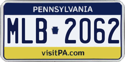 PA license plate MLB2062