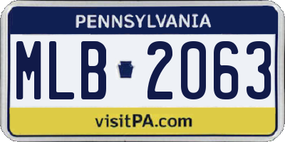 PA license plate MLB2063