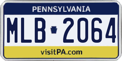 PA license plate MLB2064