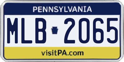 PA license plate MLB2065
