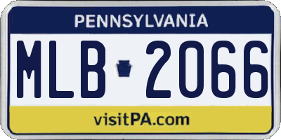 PA license plate MLB2066