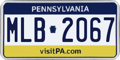 PA license plate MLB2067