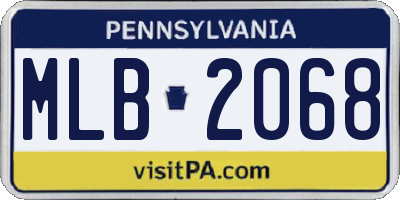 PA license plate MLB2068