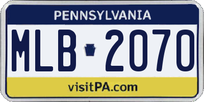 PA license plate MLB2070