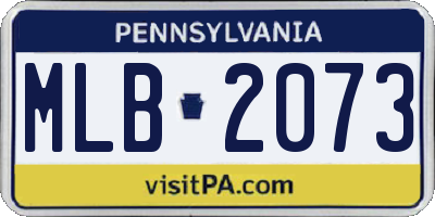 PA license plate MLB2073