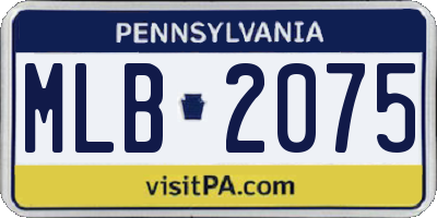 PA license plate MLB2075