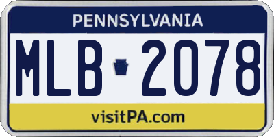 PA license plate MLB2078