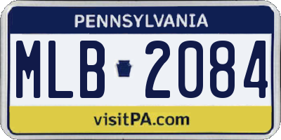 PA license plate MLB2084