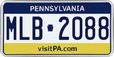 PA license plate MLB2088
