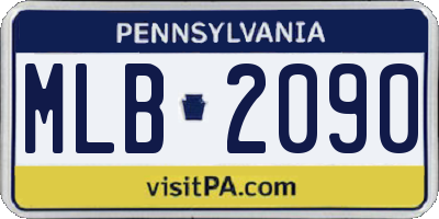 PA license plate MLB2090