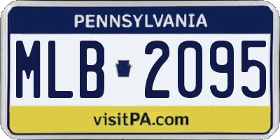 PA license plate MLB2095