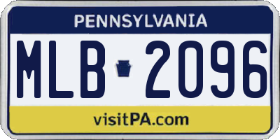 PA license plate MLB2096