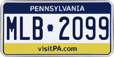 PA license plate MLB2099