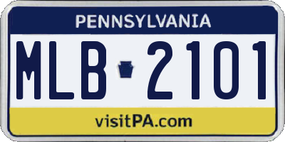 PA license plate MLB2101
