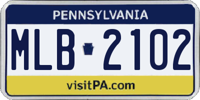 PA license plate MLB2102