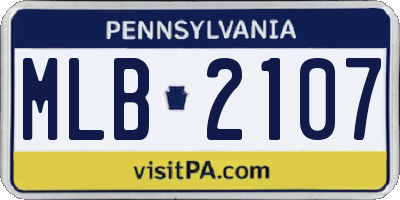 PA license plate MLB2107