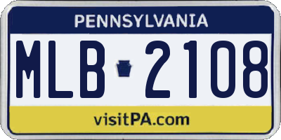 PA license plate MLB2108