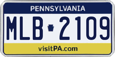 PA license plate MLB2109