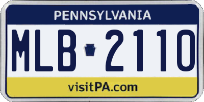 PA license plate MLB2110