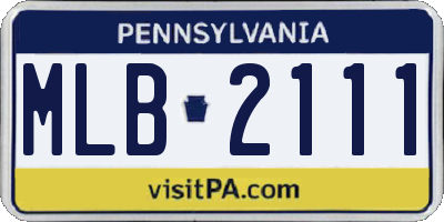 PA license plate MLB2111