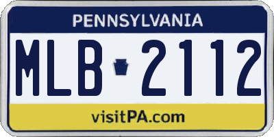 PA license plate MLB2112